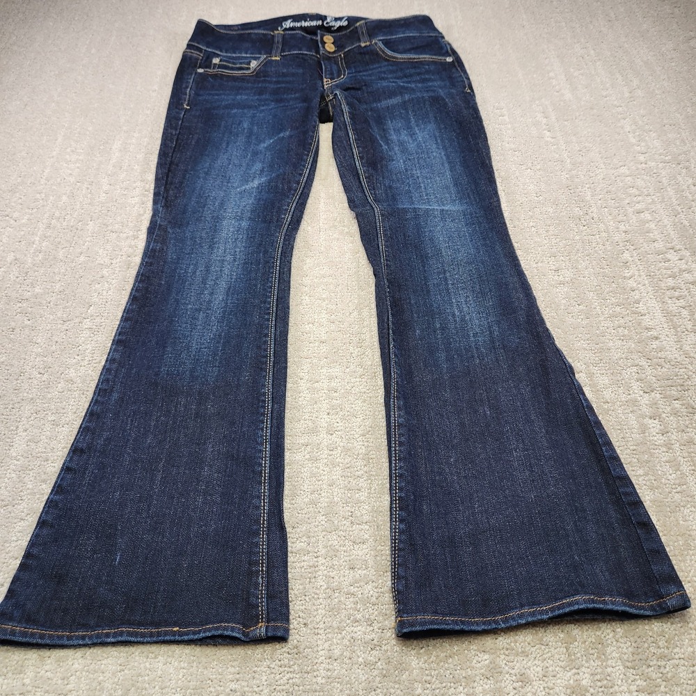Vtg American Eagle Jeans Women 6 Short Artist Flare Low Rise Cowgirl Rodeo Y2K